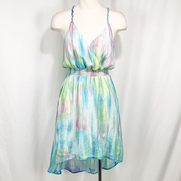 Anthropologie’s Charlie Jade Purple and Turquoise Tie Dye 100% Silk Dress XS - Picture 13 of 13